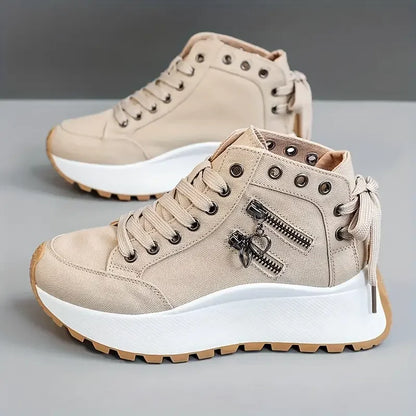 New Designer Women Sneakers High Top Denim Canvas Shoes Female Girls Students Canvas Shoes for Women Lace Up Platform Sneakers