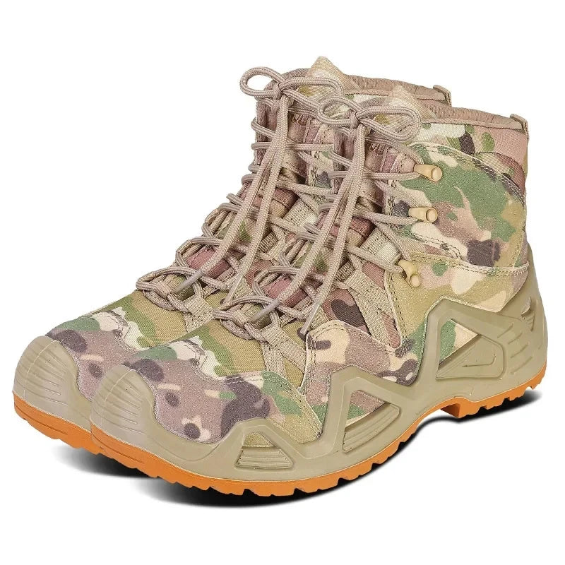 Mens Combat Tactical Boots WaterProof Outdoor Hiking Ankle Work Boots Climbing Botas Tacticas Militar Intervention Safety Shoes