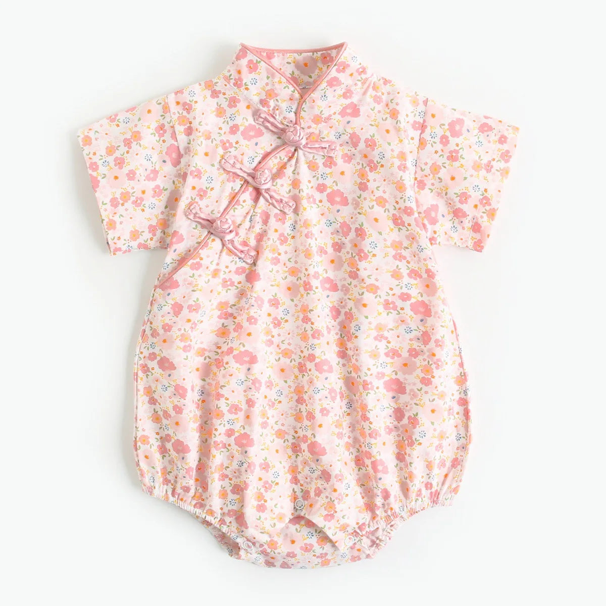 0-18M Summer Baby Girl Boys Clothing  Rompers Jumpsuit Short-sleeved Floral Print  Cute Soft Newborn Infant Baby Kimono Playwear