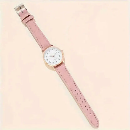 Matte Leathet Luminous-Quartz Watch Business Casual Glow-In-The-Dark Design Frosted Leather Band Watch