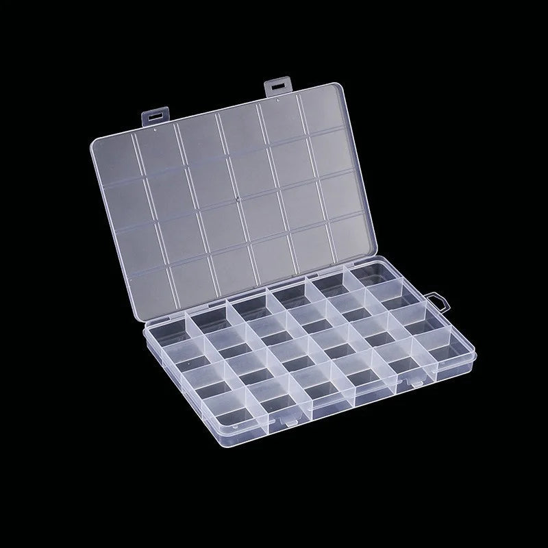 24 Grid With Slot Beaded Anti-string Grid Plastic Storage Box Jewelry Classification Parts Division Box Jewelry Box Organizer