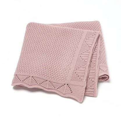 Super Soft Baby Blankets Swaddle Wrap 100*80cm Knit Pure Color Newborn Sleeping Covers for Stroller Bassinet Comfort All Seasons