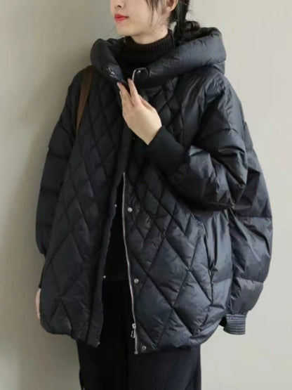 Women's Hooded Diamond-Quilted Jacket
