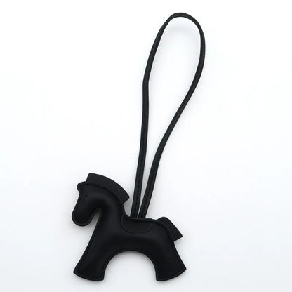 Fashion Horse Keychain All-around PU Leather Horses Embellishment for Female Car Key Chain Handbag Decoration Jewelry Gifts