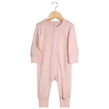 2026 Newborn Baby Bamboo Fiber Romper Solid Breathable Long Sleeve Clothes For 0-24M Boy Girl Jumpsuit Infant Loungewear Pyjamas