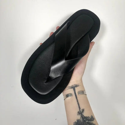 Fashion Non-slip Outer Beach Sandals Women's Slippers Summer Color Matching Platform Ladies Sandals Herringbone Flip Flops Women