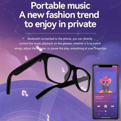 New Camera Control Smart Glasses 2025 Music Sunglasses Headphones Wireless Bluetooth Call Headset HIFI Audio Glasses For Android