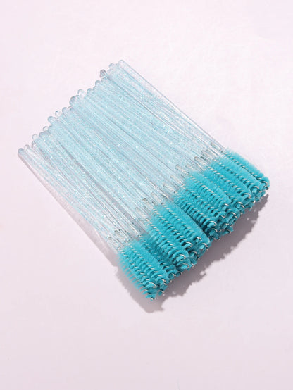 50pcs Disposable Eyelash Brushes Extension Crystal Eyebrow Brush Mascara Wand Eye Lashes Cosmetic Tool Set Makeup Beauty