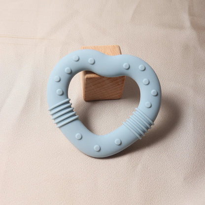 Food Grade Silicone Heart Teether New Baby Teething Toy Silicone Teether for Infant Relief Comfortable Chew Toy