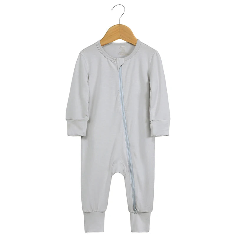 2026 Newborn Baby Bamboo Fiber Romper Solid Breathable Long Sleeve Clothes For 0-24M Boy Girl Jumpsuit Infant Loungewear Pyjamas
