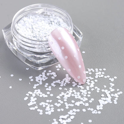 Black and White Polka Dot Glitter Nail Art Accessories, Retro Floral Patchwork Glitter Nail Art, DIY Versatile Round Dot Glitter