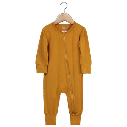 2026 Newborn Baby Bamboo Fiber Romper Solid Breathable Long Sleeve Clothes For 0-24M Boy Girl Jumpsuit Infant Loungewear Pyjamas