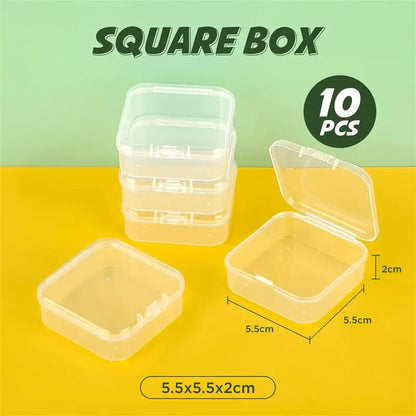 10pcs Plastic Box Rectangular Box Translucent Box Packing Box Storage Box Dustproof Solid Strong Jewelry Storage Case Container