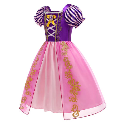 Girls Rapunzel Costume Children Cosplay Tangled Princess Dress Kids Halloween Carnival Birthday Pageant Party Clothes