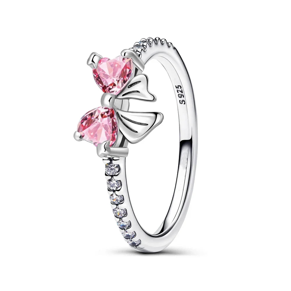 Fashion Rings for Women Stars and Moon Sunflower Pink Heart Zircon Luxury Wide Rings Fashion Engagement Wedding Jewelry Gift