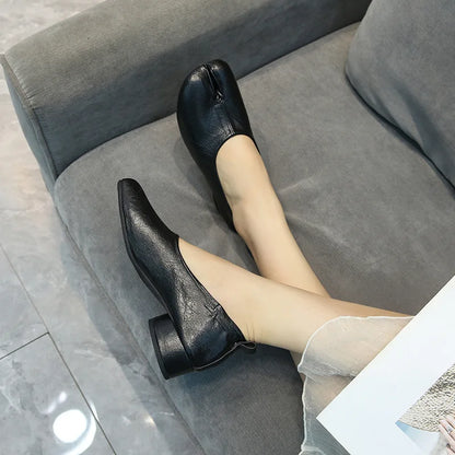 Women 3cm Heel Tabi Shoes Soft Ballet Shoes Slip On Loafers Soft Moccasins Tabi Ninja Casual Shoes Mujer Ladies Shoes