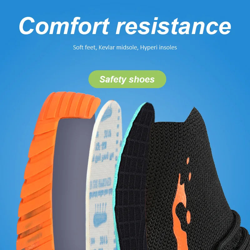 High Top Safety Shoes Men Steel Toe Work Shoes Men Anti-Puncture Safety Shoes Woman Work Safety Boots Man Indestructible Shoes