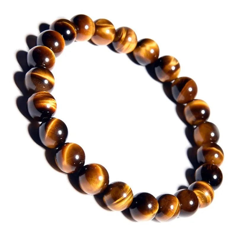 Fashion Tiger Eye Bracelet For Man Women Natural Stone Elastic Bracelet Female Male Glass Beaded Bracelet Heal Jewelry