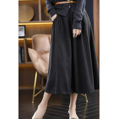 Autumn And Winter 100 Pure Wool Skirt Female High Waist A Word Hip Fishtail Skirt In The Long Slim Knitted Wool Skirt