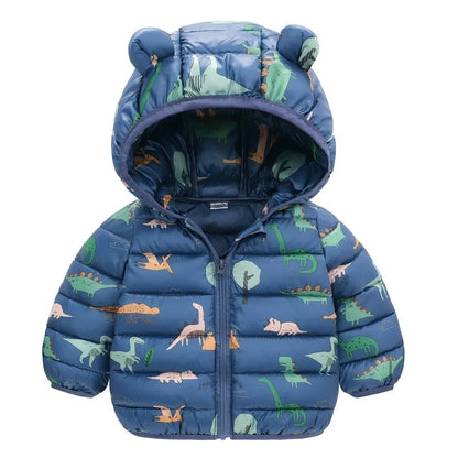 Hooded Lightweight Down Jackets Children Boy Girl Baby Coat Autumn Winter Outerwear Casual Clothing Kids Christmas Birthday Gift