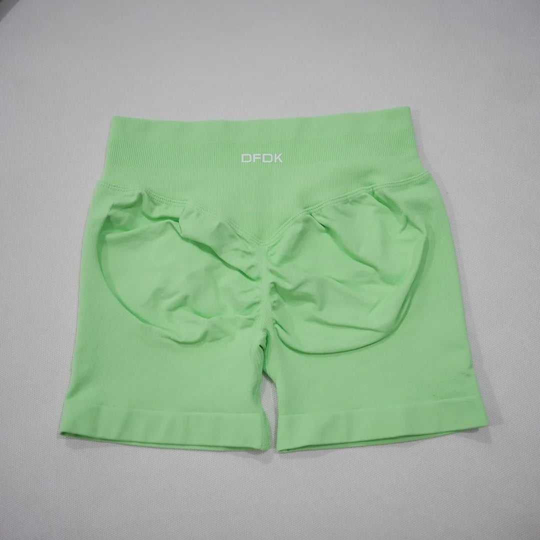 DFDK 2026 New Women Scrunch Butt Yoga Shorts High Waist Hip Lifting Push Up Squat Proof Sports Shorts Gym Workout Running Fitnes