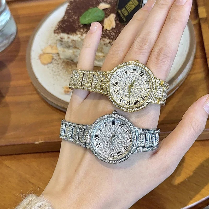 New Fashion Shining Rhinestone Watch Brand Quartz Bracelet Watches Women Zircon Crystal Elegant Wristwatch Clock Friend Gifts