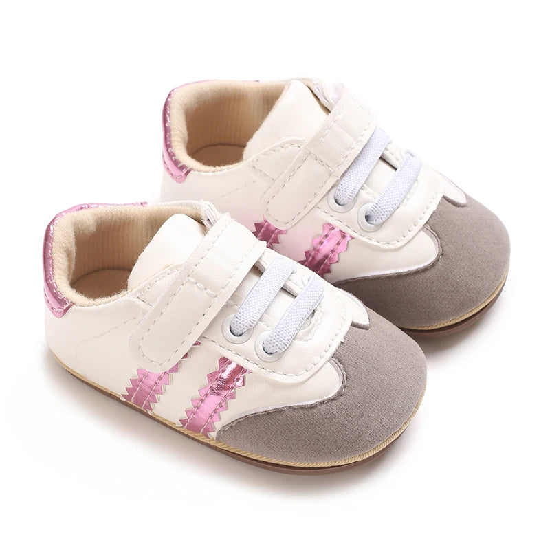 Baby Boys Girls Spring Autumn Shoes 0-1 Year First Walker Fashion Striped Rubber Soles Casual Sports Newborn