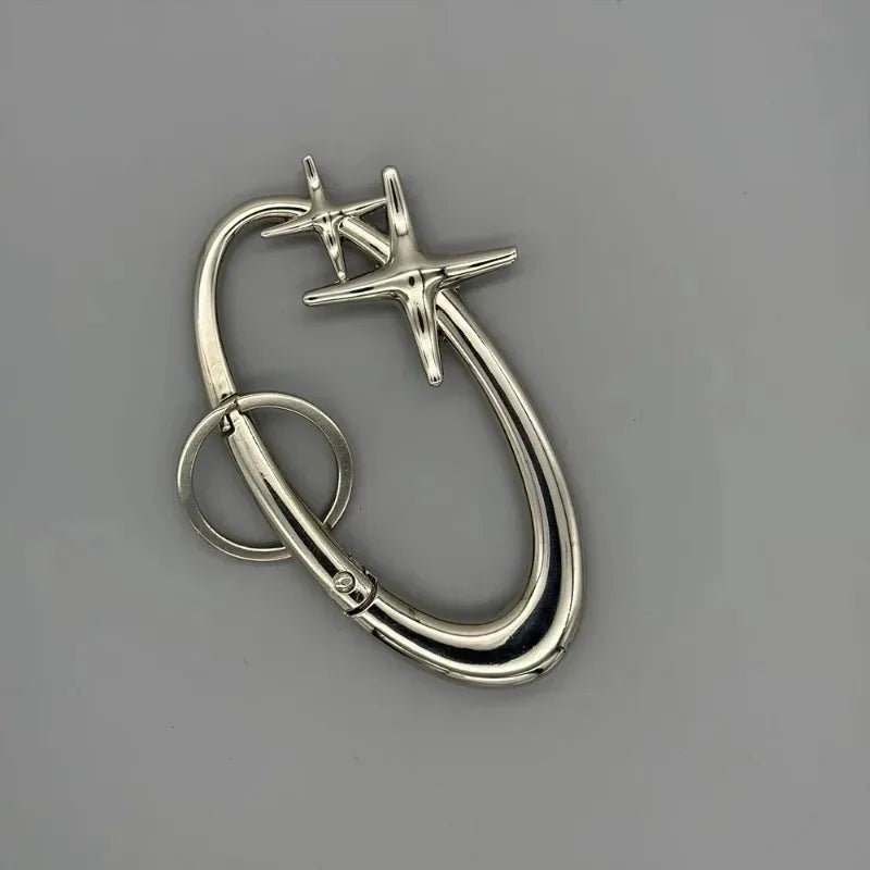 Now 2026 Sky Shining Star Keychain Oval Essential Icon Carabiner Keychain  Gothic Backpack Decor Korean Fashion