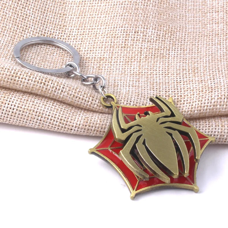 Movie Rotatable Spider Blade Keychain Creative Spider Keyring Cosplay Props Handsome for  Men Women Backpack Jewelry