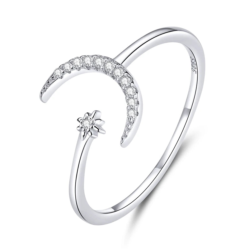WOSTU 925 Sterling Silver Pet Cat Stackable opening Ring For Women Snake Dog Adjustable rings Fine Jewelry Party Birthday Gift
