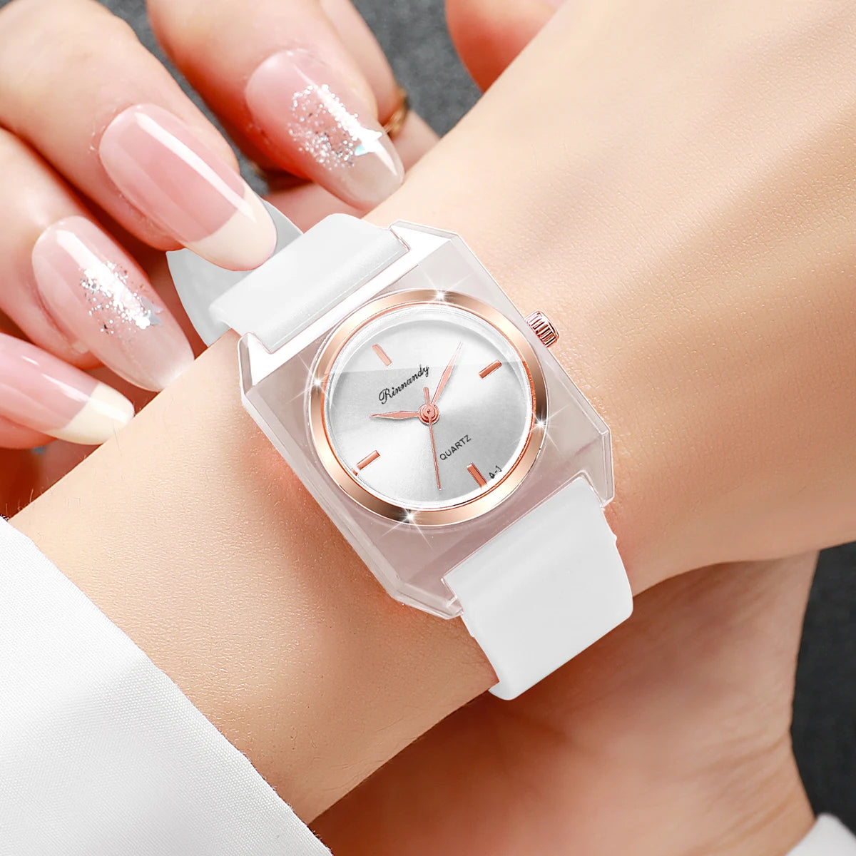 Fashion Rectangle Women Quartz Watch Simple Silicone Band Ladies Wristwatches Reloj Mujer Girls Clock Gift (Without Box)