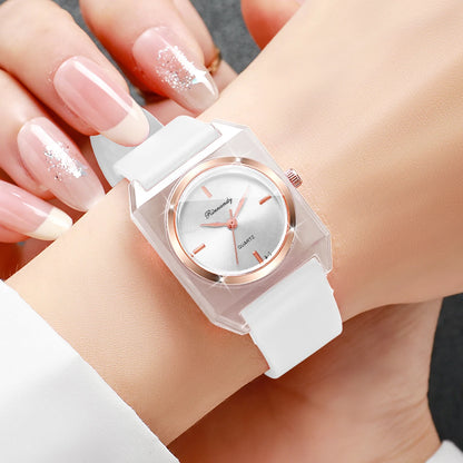 Fashion Rectangle Women Quartz Watch Simple Silicone Band Ladies Wristwatches Reloj Mujer Girls Clock Gift (Without Box)