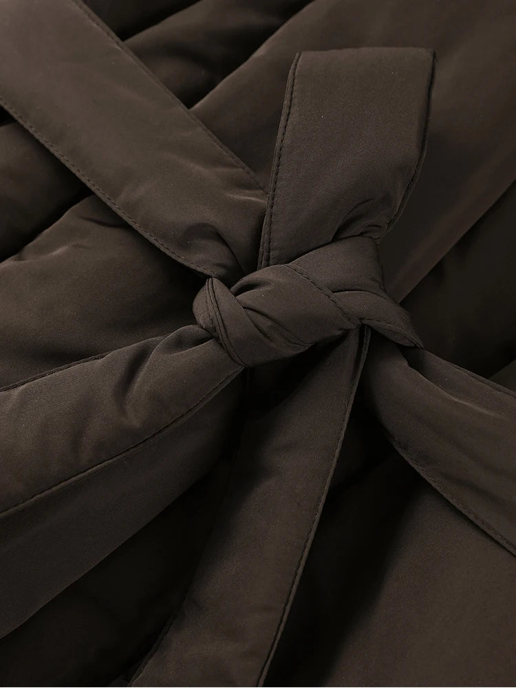 Women's Tie-Waist Padded Coat in Style Options