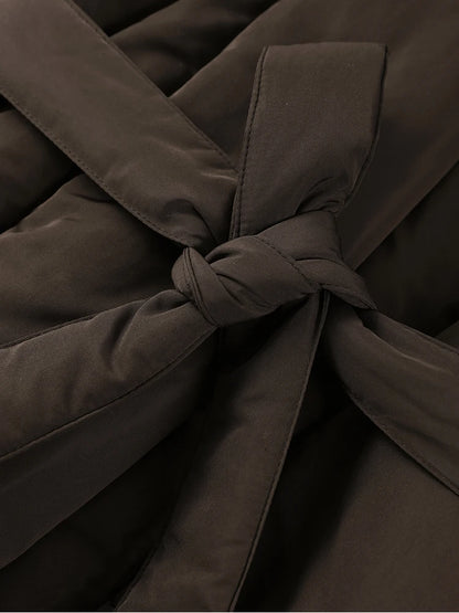 Women's Tie-Waist Padded Coat in Style Options