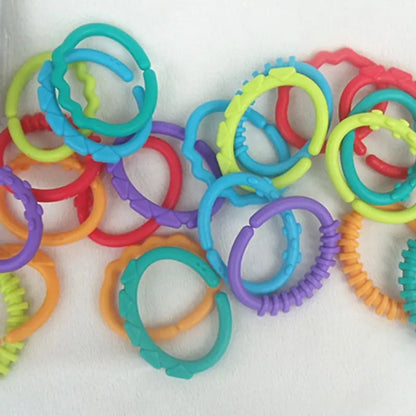24pcs Food Grade Soft Plastic Teethers Multi Circle Ring Shaped Baby Teether Rodent Nursing Accessories for Baby Drop Shipping