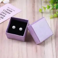 24 Square Jewelry Travel Organizer Gift Box with Black Sponge Eco Friendly Small Favors Ring Storage Box 5x5cm Cardboard Case