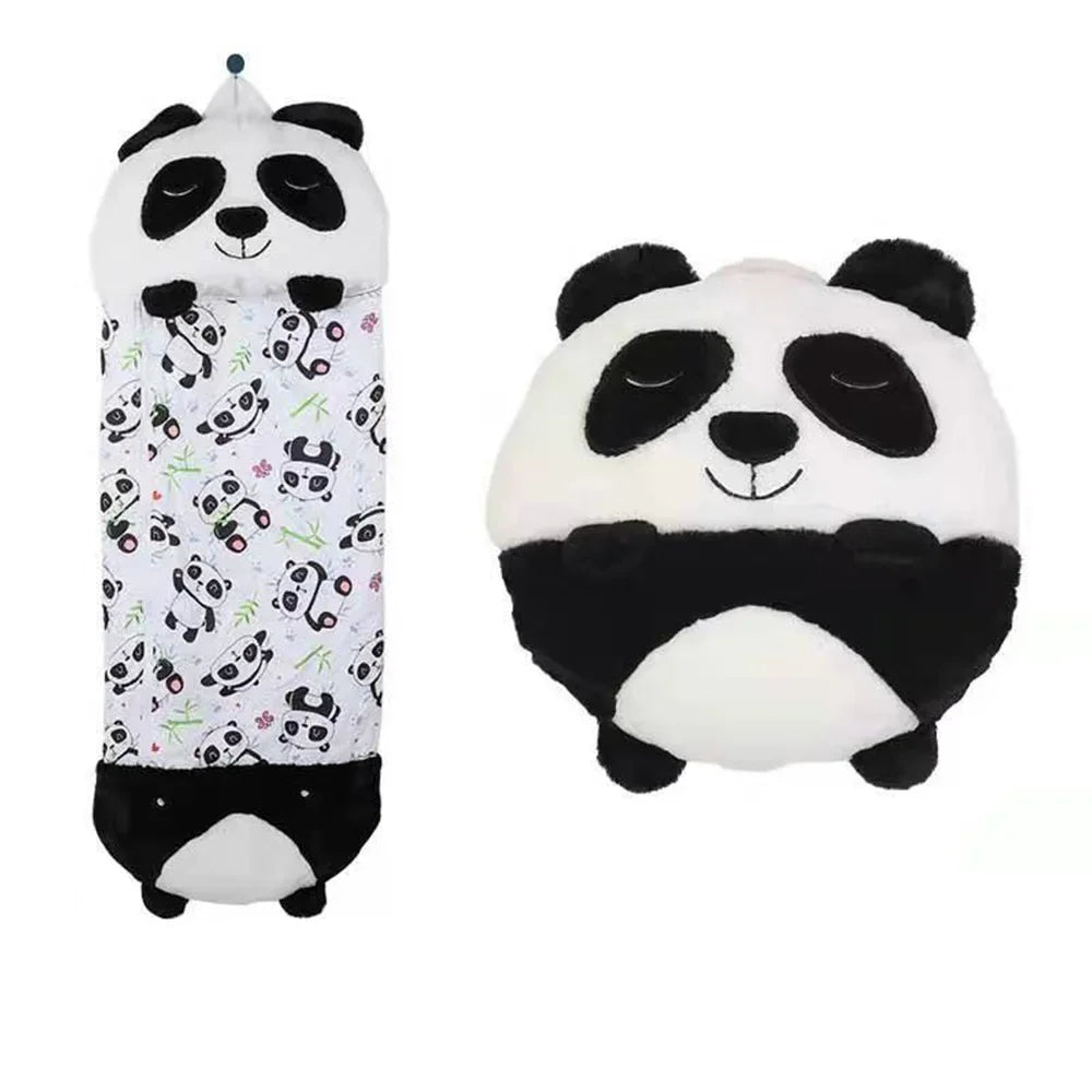Cartoon Kids Sleepsacks Plush Sleeping Bag with Pillow for Boys & Girls Baby Animal Sleep Sack with Doll Pillow for Birthday