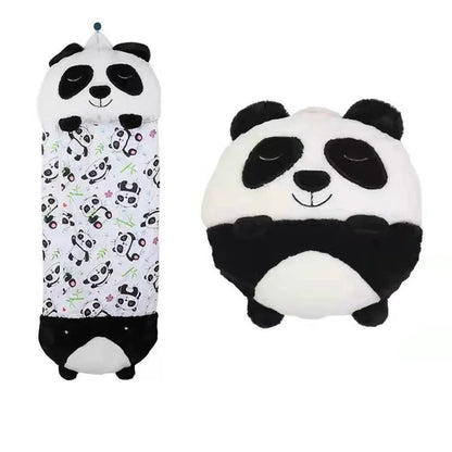 Cartoon Kids Sleepsacks Plush Sleeping Bag with Pillow for Boys & Girls Baby Animal Sleep Sack with Doll Pillow for Birthday