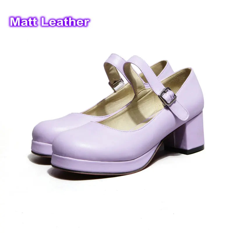 Women's Buckle-Strap Platform Mary Janes