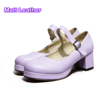 Women's Buckle-Strap Platform Mary Janes