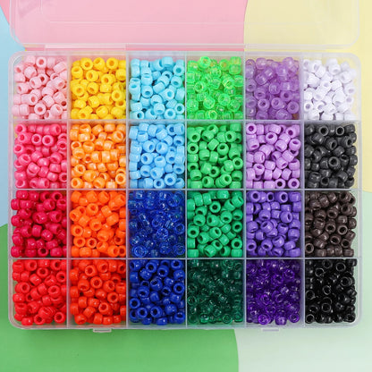 2400pcs Bead Craft Kit - Multicolor Plastic Pony Beads for Jewelry Making, Bracelets, Hair Braiding & DIY Crafts with Organizing
