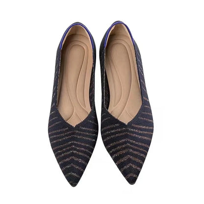Women's flat shoes 2025 new fashionable patterns with various beautiful colors knitted breathable shoes