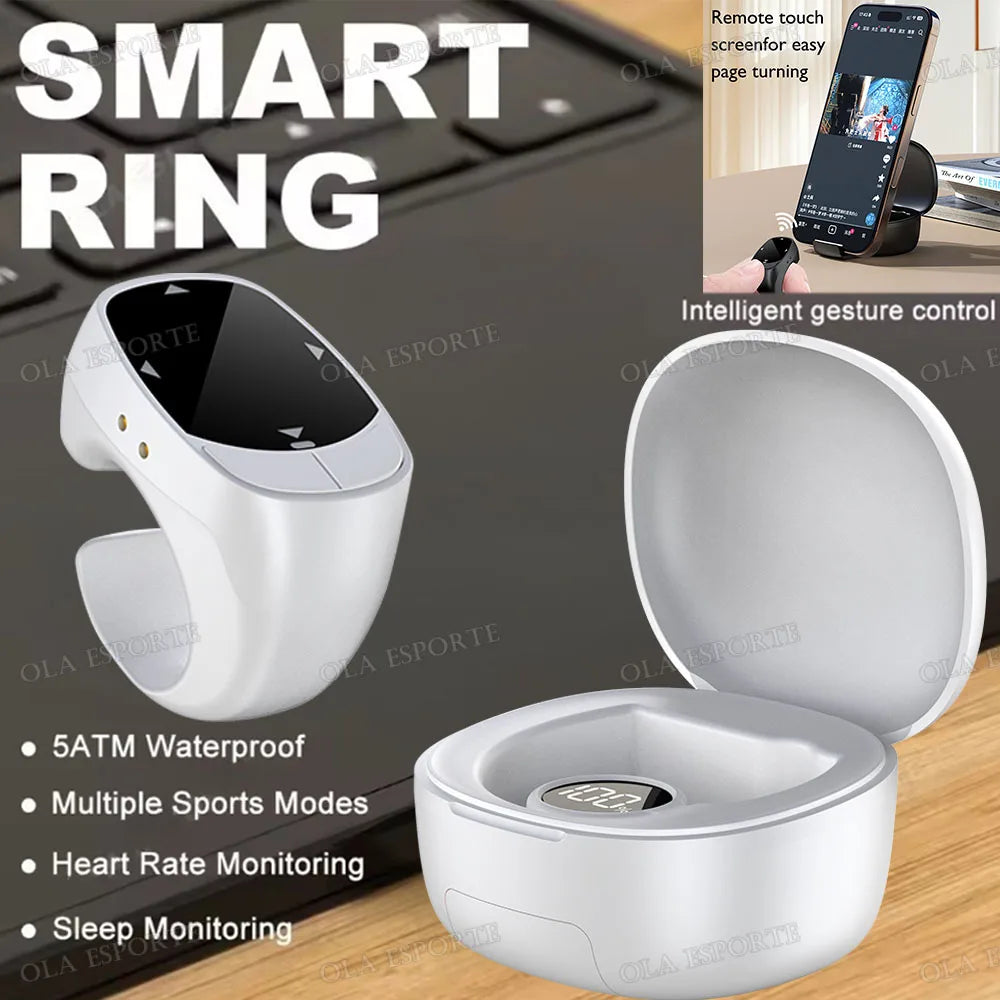 Remote Control Wireless Bluetooth Roller Fingertip Ring portable Mobile Mice Video Automatic Page Turner Browsing Ring R12