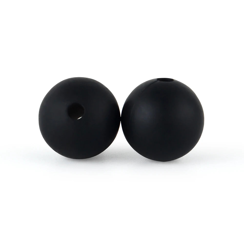 50Pcs/Lot 15mm 9mm 12mm Silicone Beads for DIY KeyChains Jewelry Making Pen Necklace Bracelet Round Loose Beads Choose Color