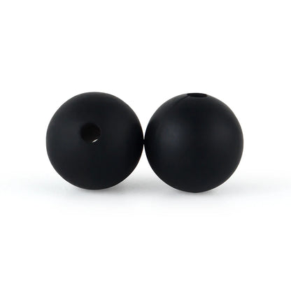 50Pcs/Lot 15mm 9mm 12mm Silicone Beads for DIY KeyChains Jewelry Making Pen Necklace Bracelet Round Loose Beads Choose Color