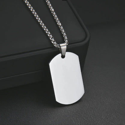 Stainless Steel Jewelry Mens Custom Engraved Name Photo Animal Necklace for Women Personalized Square Pendant Family Party Gift