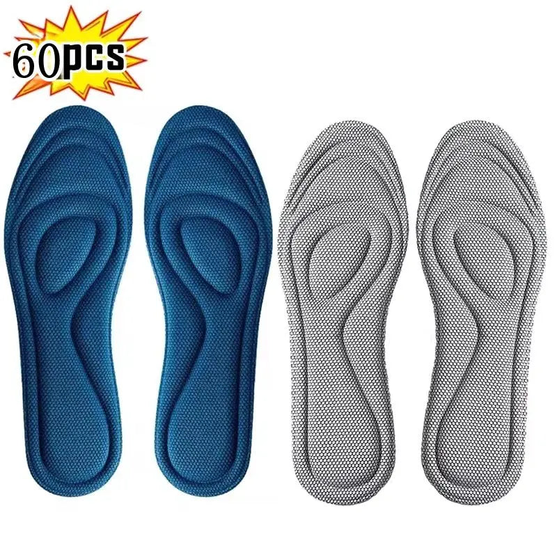 4Pcs Memory Foam Orthopedic Insoles for Shoes Antibacterial Deodorization Sweat Absorption Insert Sport Shoes Running Pads