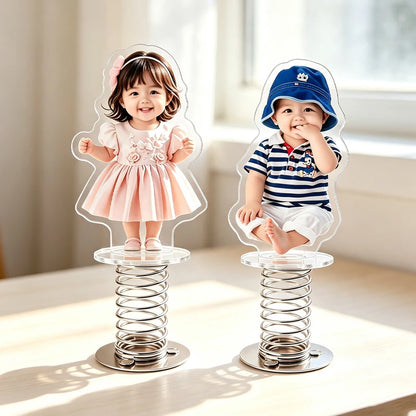 Personalized Car Decorations Bobble Shaking Ornaments Photo Custom Acrylic Desktop Standee Ornaments Gifts for Family Friends