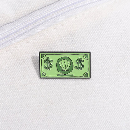 Green USD Symbol Enamel Pin Custom Wealth Money Cartoon Cute Anime Currency Brooches Lapel Badges Jewelry Kid Fans Gift