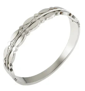 Stainless Steel With Zirconia Bracelet Bangle Simple Jewelry